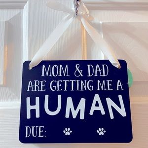 Pet’s baby announcement chalkboard